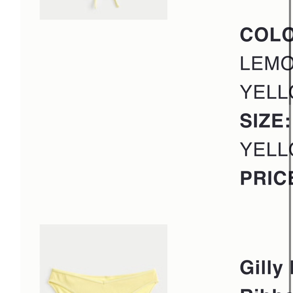 Gilly Hicks Yellow Bikini Classic Swimwear - Picture 3 of 3